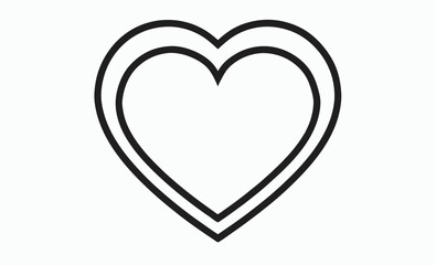 Heart icon,  flat heart vector, black heart symbols, love icon collection, minimal shape illustration