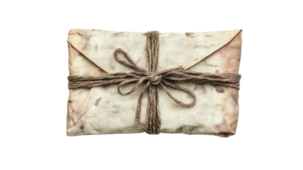 Antique Tied Package - Vintage Letter or Parcel, Grunge Texture, Aged Paper