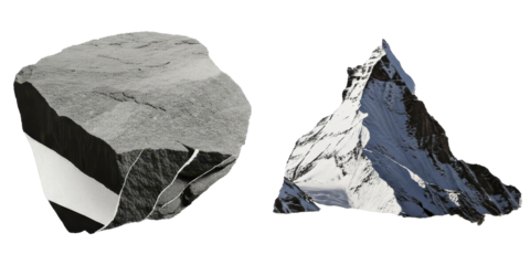 PNG Geometric Stone Collage Featuring Mountain and Rock Forms