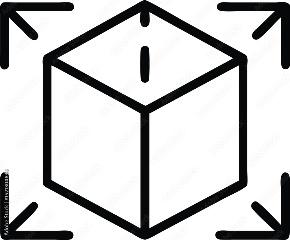 Poster 3d modeling cube dimension icon vector illustration for graphic design and website assets