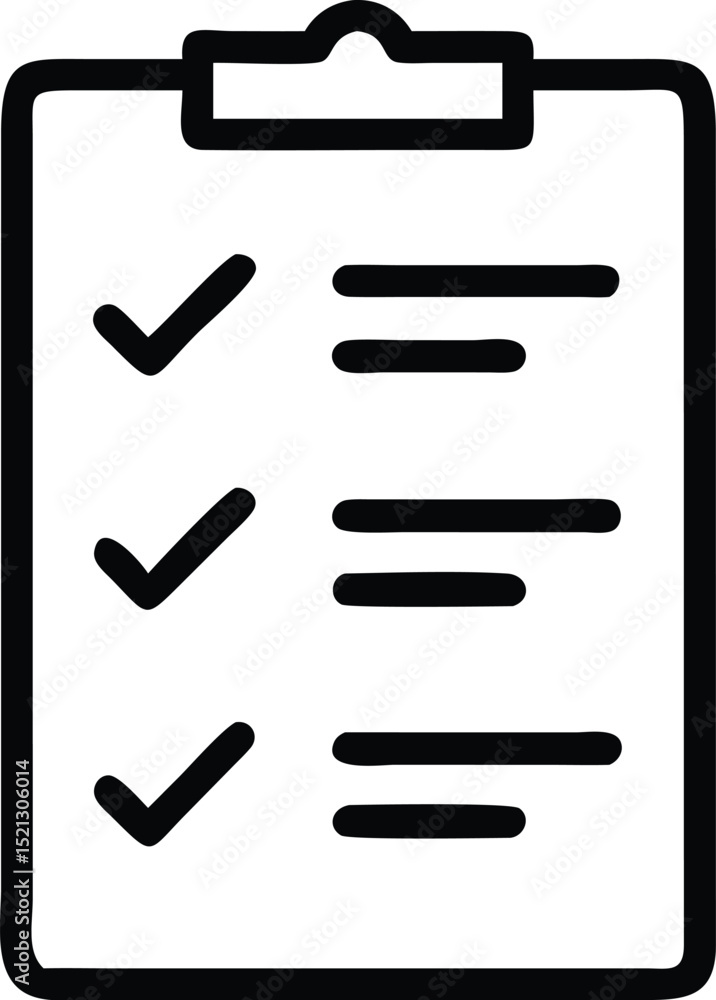 Poster checklist icon vector illustration for task management and to do list organization concept