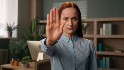 Confident serious woman business leader executive female Caucasian girl calm businesswoman lawyer...