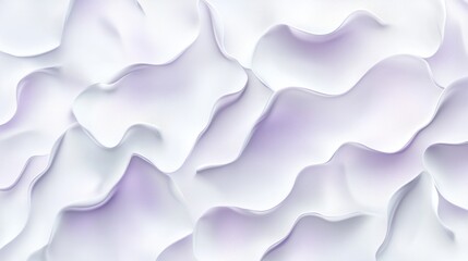 Fototapeta premium Abstract, flowing shapes in light lavender and white.