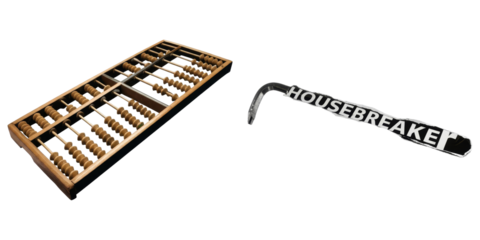 PNG Wooden abacus and hammer collage