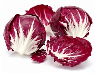 red cabbage isolated on white