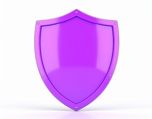 violet shield isolated on white background