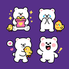 sticker set of funny animals