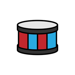 Vector illustration of an Drum isolated on a white background