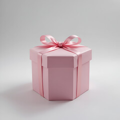 Stylish Pink Hexagonal Gift Box with Ribbon