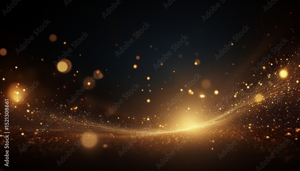 Poster dark background light particles dispersion bokeh effect design overlay