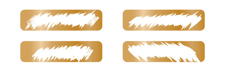 Set of golden scratch card surfaces with scraped textures isolated on white background. Collection of lotto winner, money prize, sale coupon, jackpot scratch cards Vector illustration.v