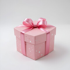 Charming Pink Gift Box with Polka Dots and Ribbon Bow