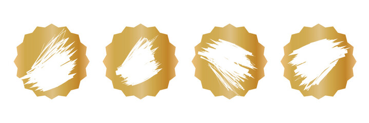 Set of golden scratch card surfaces with scraped textures isolated on white background. Collection of lotto winner, money prize, sale coupon, jackpot scratch cards Vector illustration.v