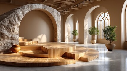 Modern interior design platform space