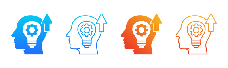 Skill Development icon sheet multiple style collection