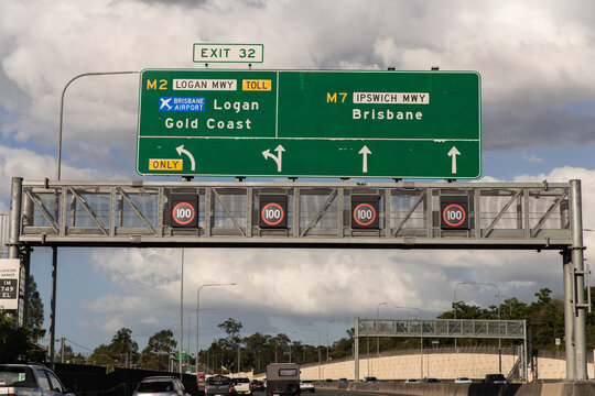road sign over the Ipswich Motorway in SEQ