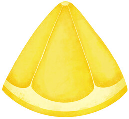 Lemon slice illustration, tropical fruit clip art. Perfect for summer fruit, food, fruits series, dessert or cooking theme