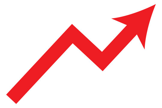 Graph going Up and Down sign with green and red arrows vector. Flat design vector illustration concept of sales bar chart symbol icon with arrow moving down and sales bar chart with arrow moving up