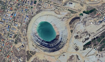 Mir Mine, Russia: High-Resolution Aerial View Highlighting Environmental Impact