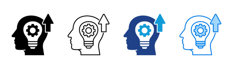 Skill Development icon sheet multiple style collection