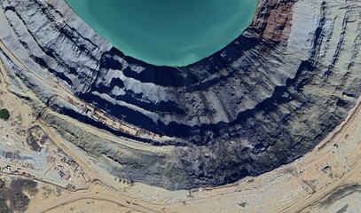 Mir Mine, Russia: High-Resolution Aerial View Highlighting Environmental Impact