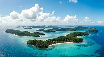 Obraz premium Tropical Island Paradise with Crystal Blue Waters