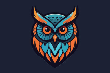 Detailed Colorful Owl Face Illustration