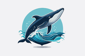 Obraz premium Dynamic Whale Leaping from Ocean