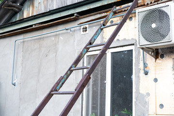 old wooden ladder