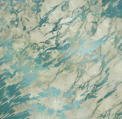 Abstract Turquoise and Beige Marble Texture Background