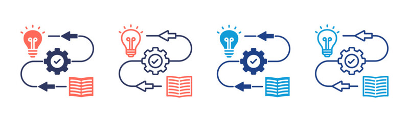 Process icon sheet multiple style collection