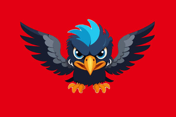 fierce gaming bird mascot - esports character illustration