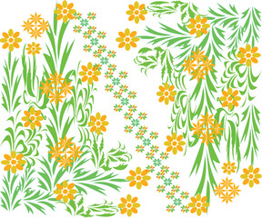 seamless floral pattern, big mountain is covered by small florals 