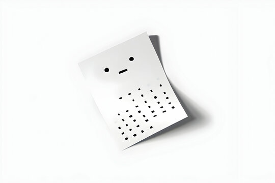 Minimalist White Calendar Card with Simple Face Design