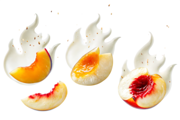  set of flames isolated on white background PNG 