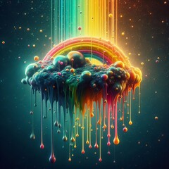 Acidic dripping neon colored liquid