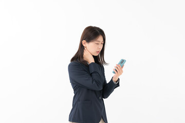 女性　スマートフォン