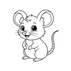 Cute Cartoon Mouse Coloring Page