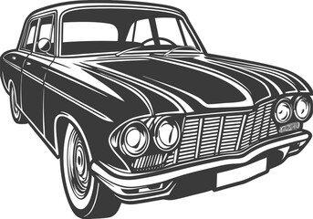 Classic Car Outline Silhouette, Vintage Cars