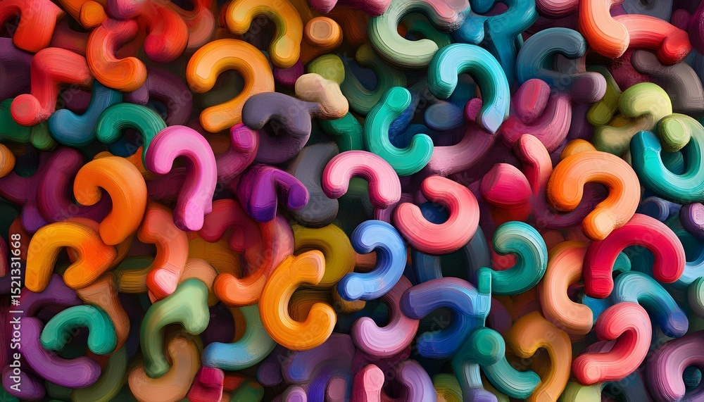 Poster abstract colorful question mark pattern.