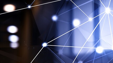 Abstract network with glowing node connections