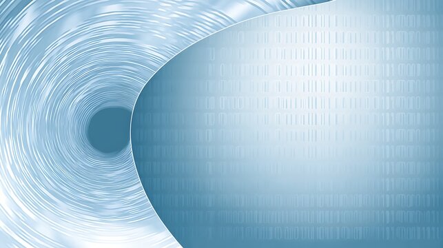 Abstract tunnel with binary code overlay