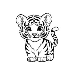 Coloring cartoon pictures tiger