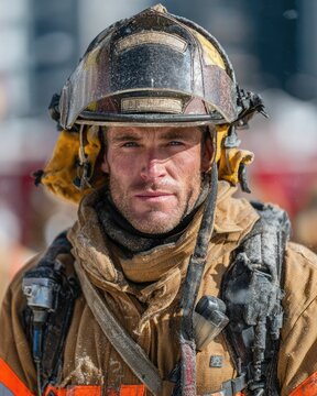 Portrait of a Firefighter Bravery Courage and Dedication