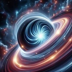 Obraz premium gravitational lensing effect – Light bending