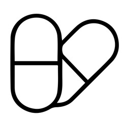 two pills icon on white background vector
Vector line icon medicine, health