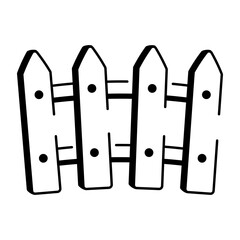 A sketchy style icon of garden fence
