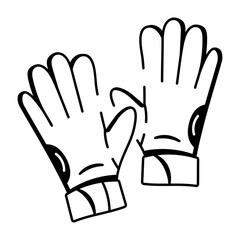 A sketchy style icon of garden gloves
