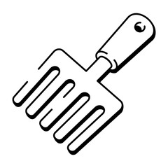 A doodle style icon of garden fork
