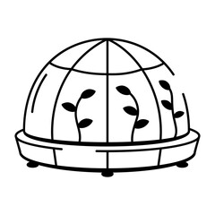 A hand drawn style icon of plant dome
